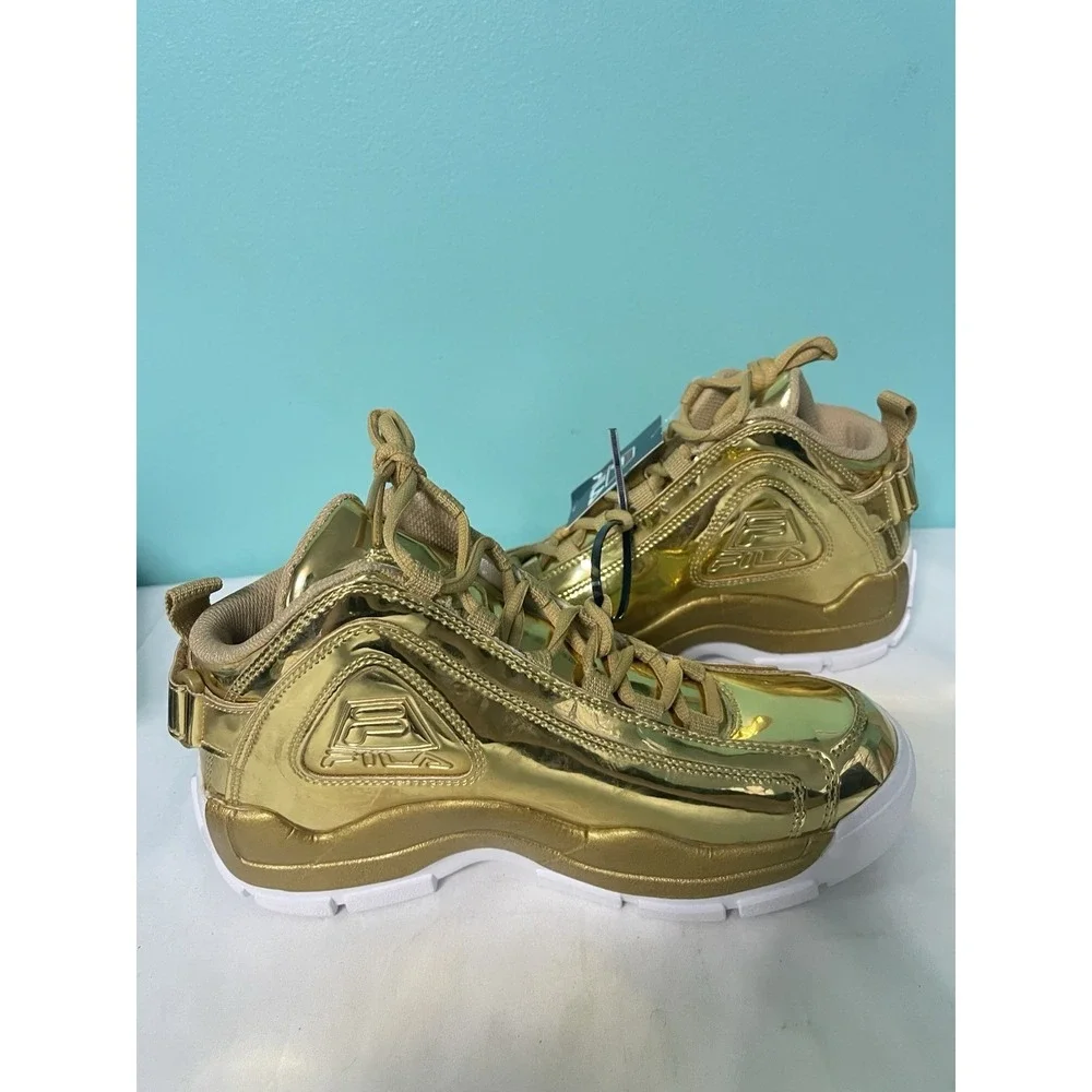 Fila Grant Hill 2 Metallic Size 6 Mens‎ Gold Athletic Basketball Shoes S-53 - Picture 5 of 7